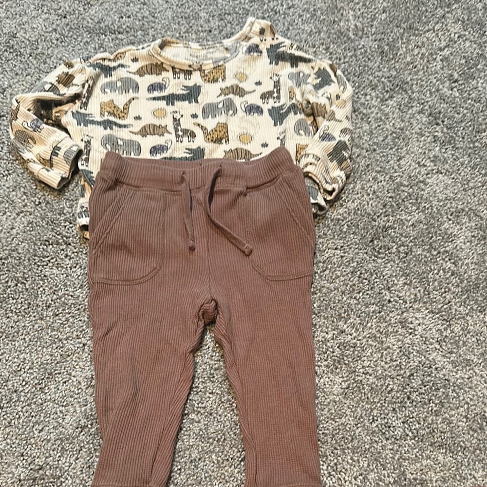 Waffle knit set